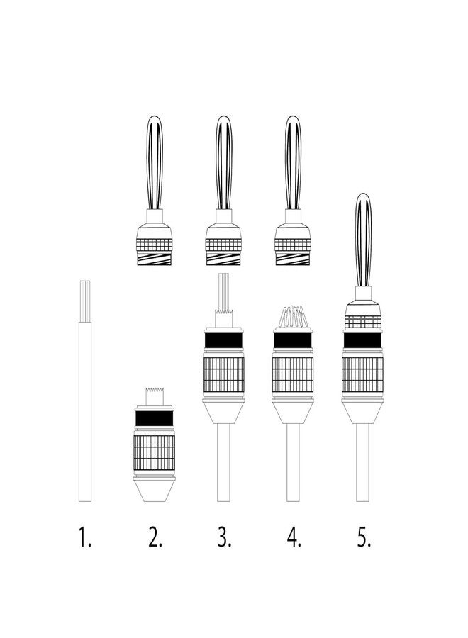 Sewell Deadbolt Banana Plugs 10-Pairs, Gold Plated Speaker Plugs, Quick Connect, Tool-Free, SW-29863-10 - Image 3